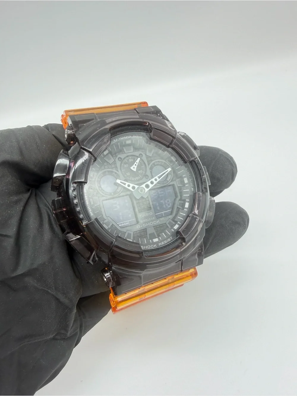 Custom Casio G-Shock GA100 Black & Orange Watch One of a Kind